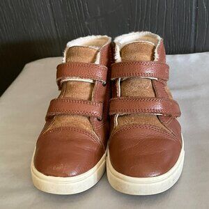 UGG Kids Rennon II High Top Sneakers Chestnut Leather & Suede – Size 12 Toddler